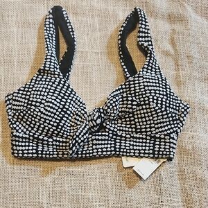 Aerie Black and White Polka Dot Bikini Top